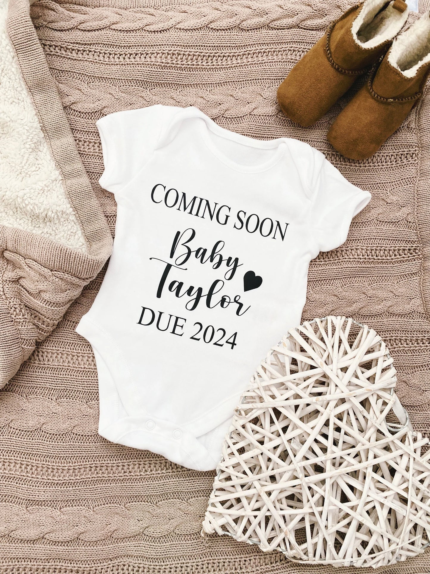 Personalised Pregnancy Announcement Baby Vest.