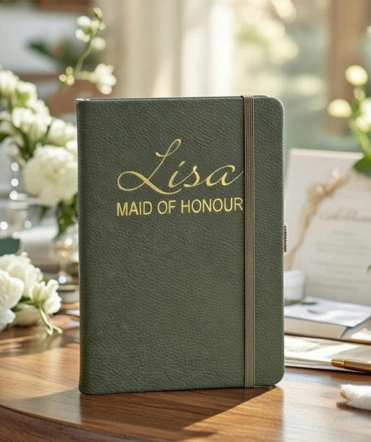 Personalised Faux Leather Wedding Planner Notebook.