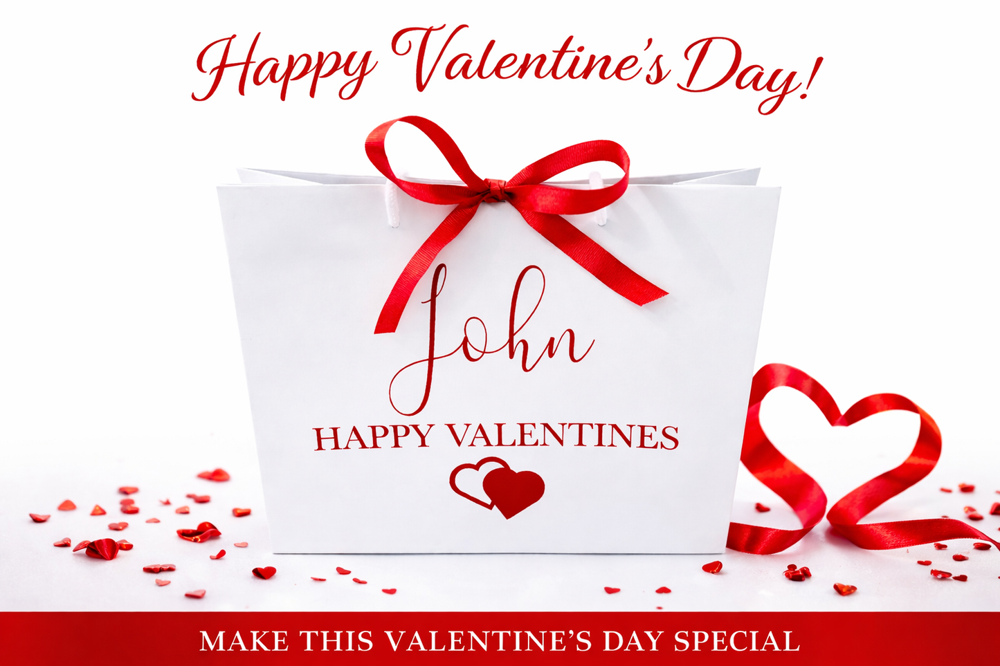 Personalised Valentines gift bag