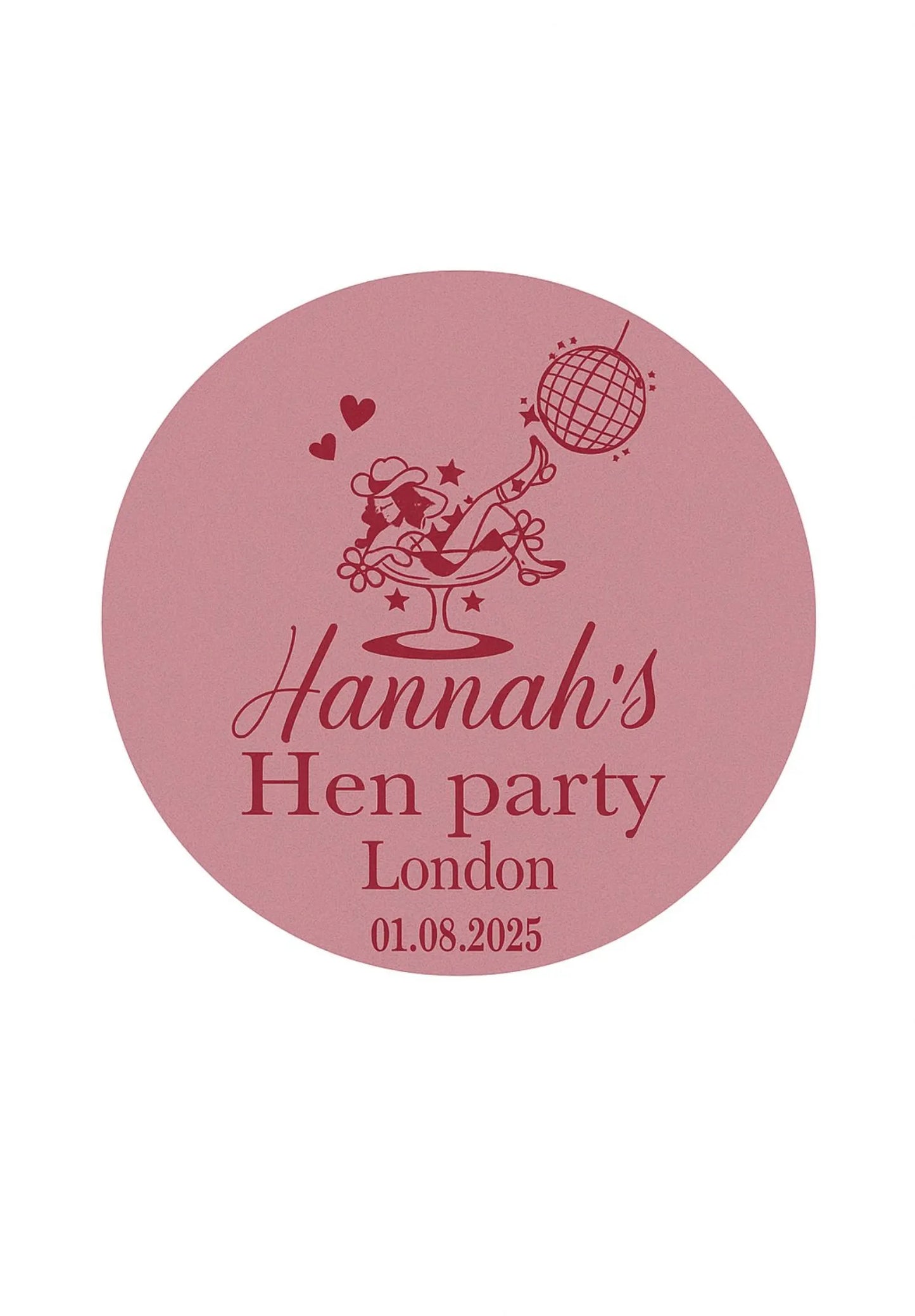 Personalised Cowgirl themed Hen Party Stickers