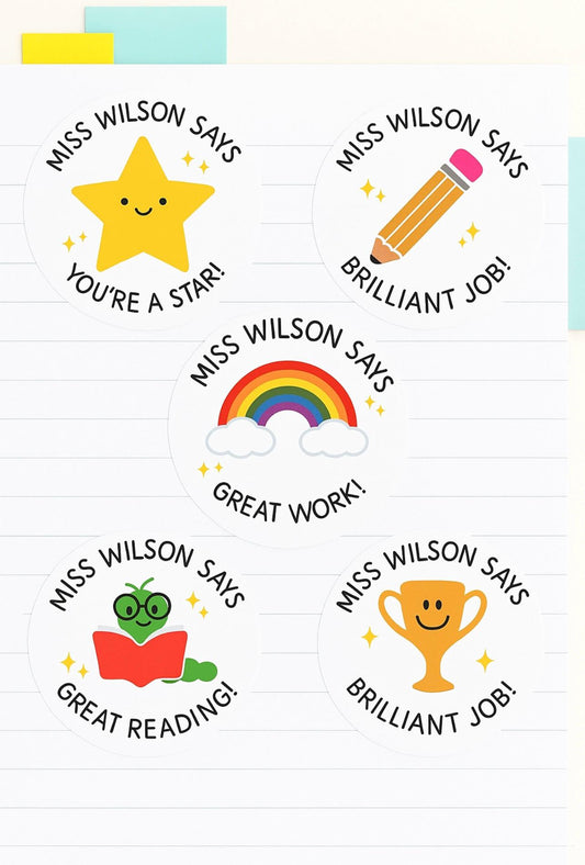 Personalised Teacher Reward Stickers